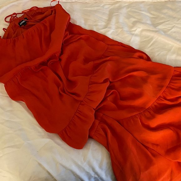 EXPRESS RED TIERED MAXI DRESS SIZE XS - Picture 5 of 5